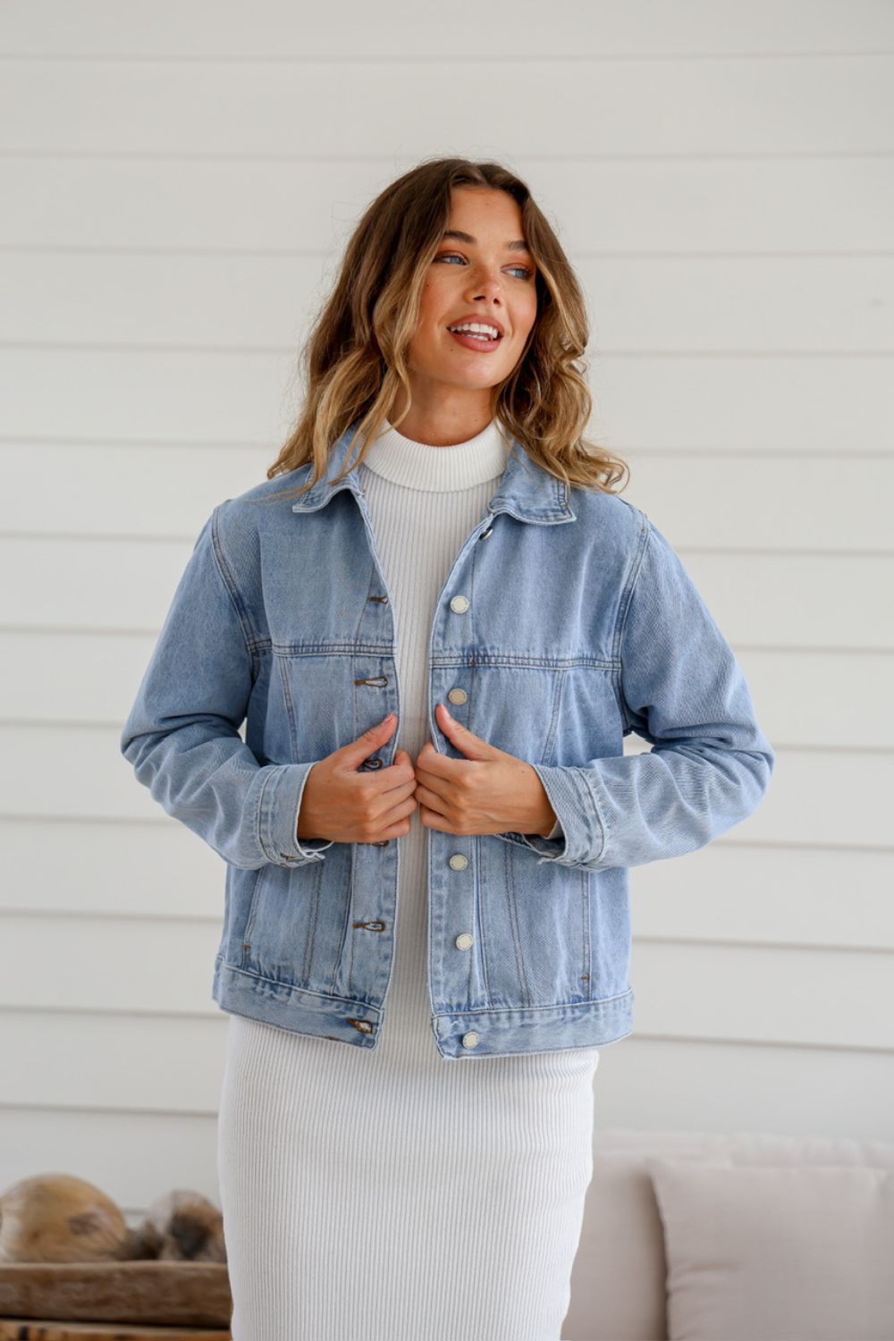 Denim jacket boyfriend fit best sale