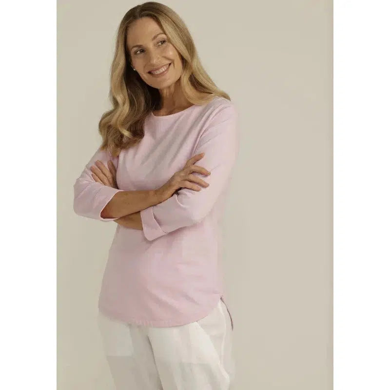 Slub Cotton 3/4 Sleeve Tee  Soft Pink – Shop 12 Bendigo