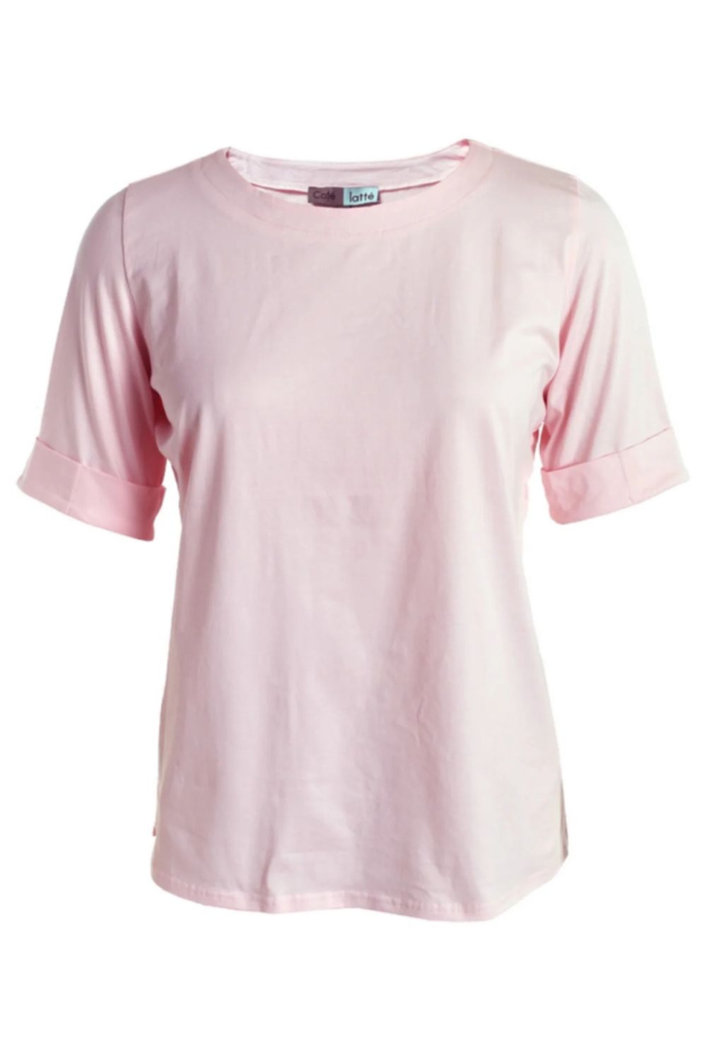 Cuffed Sleeve T-Shirt | Pink