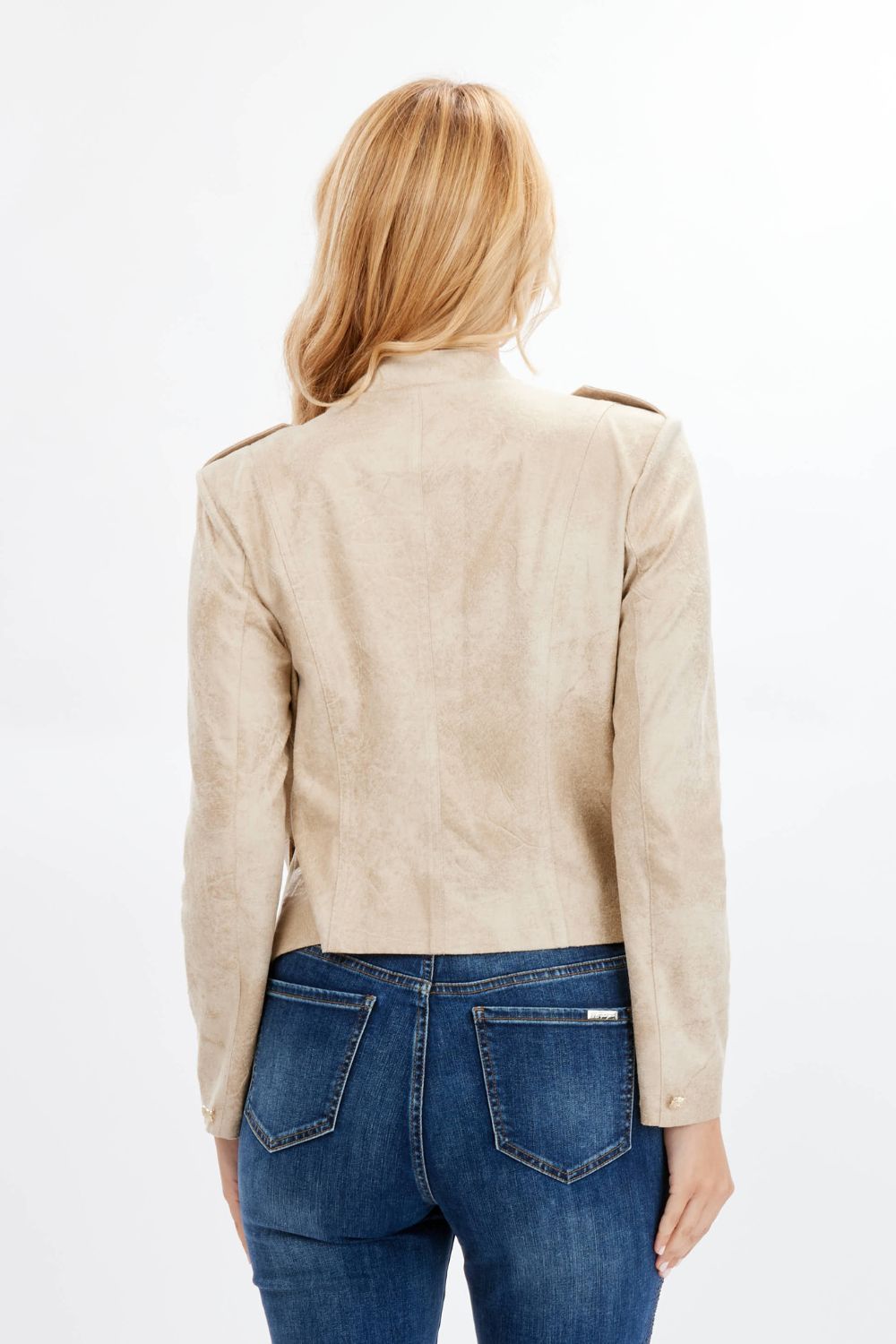 Frank Lyman Faux Suede Jacket | Champagne _Shop 12