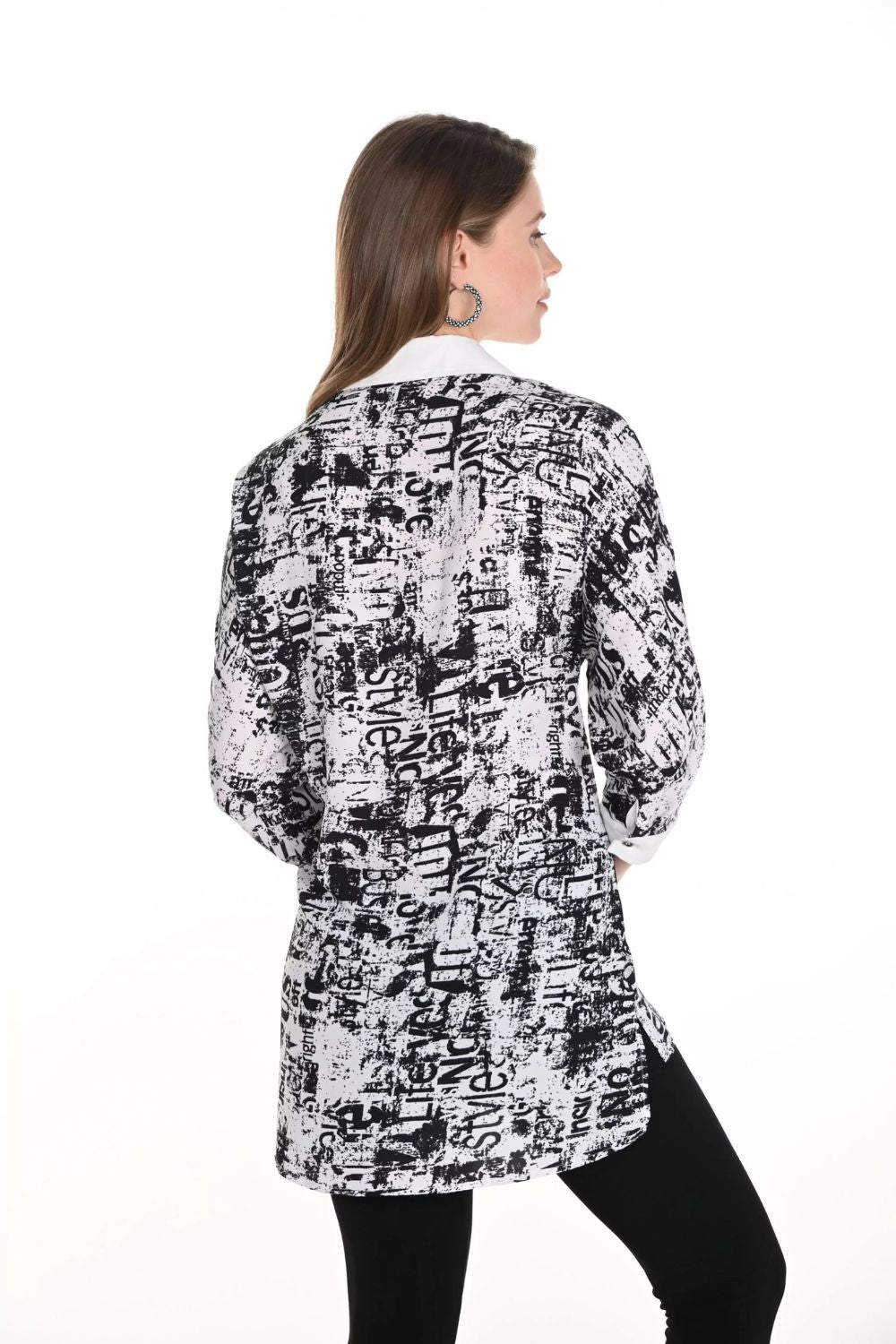 Abstract Blouse | Off White/Black