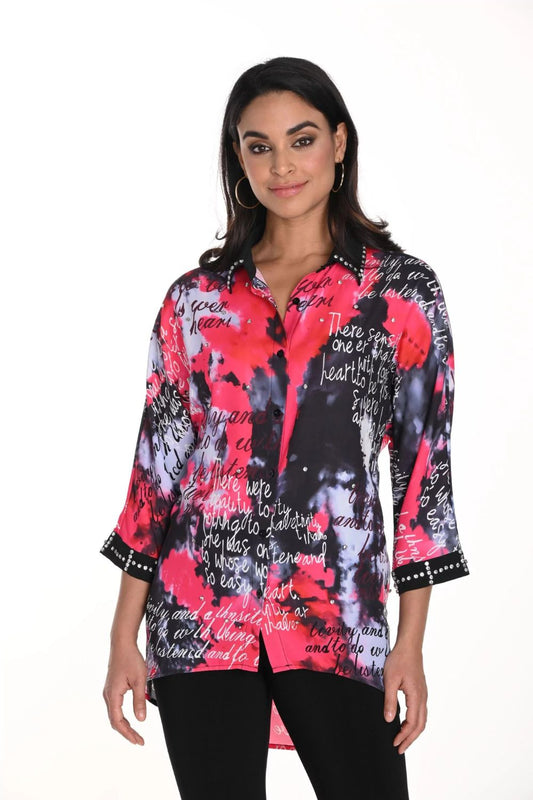 Woven Blouse | Pink/Black