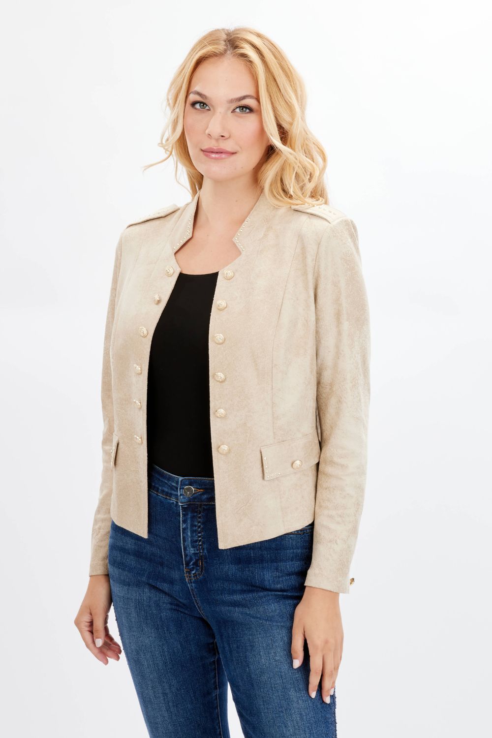 Frank Lyman Faux Suede Jacket | Champagne _Shop 12