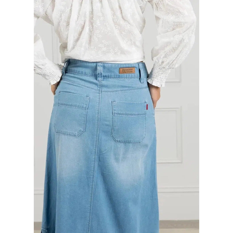 Goldie Summer Wash Denim Skirt-Zjoosh-Shop 12 Bendigo