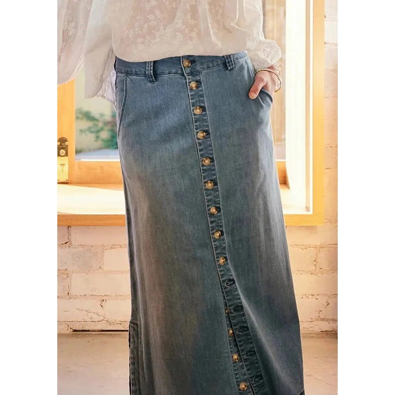 Goldie Summer Wash Denim Skirt-Zjoosh-Shop 12 Bendigo