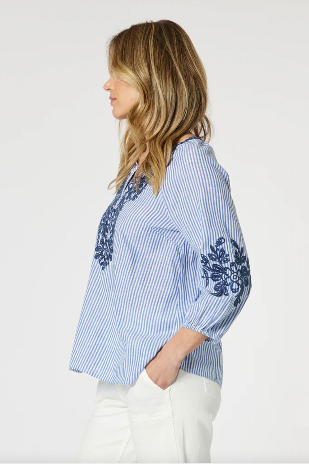 Cottesloe Stripe Top | Blue/White