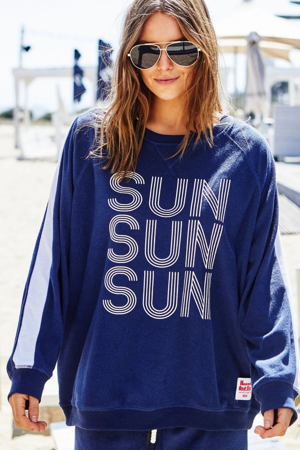 Sun Towelling Longer Sweat | Navy