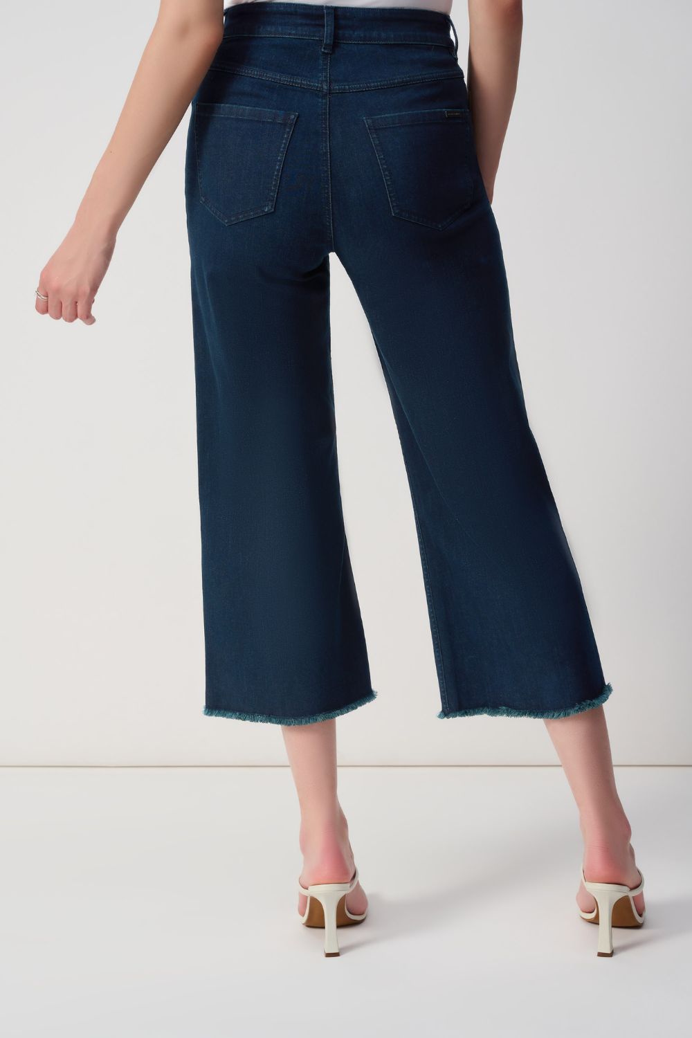 Embellished Crop Wide Leg Jean | Dark Denim