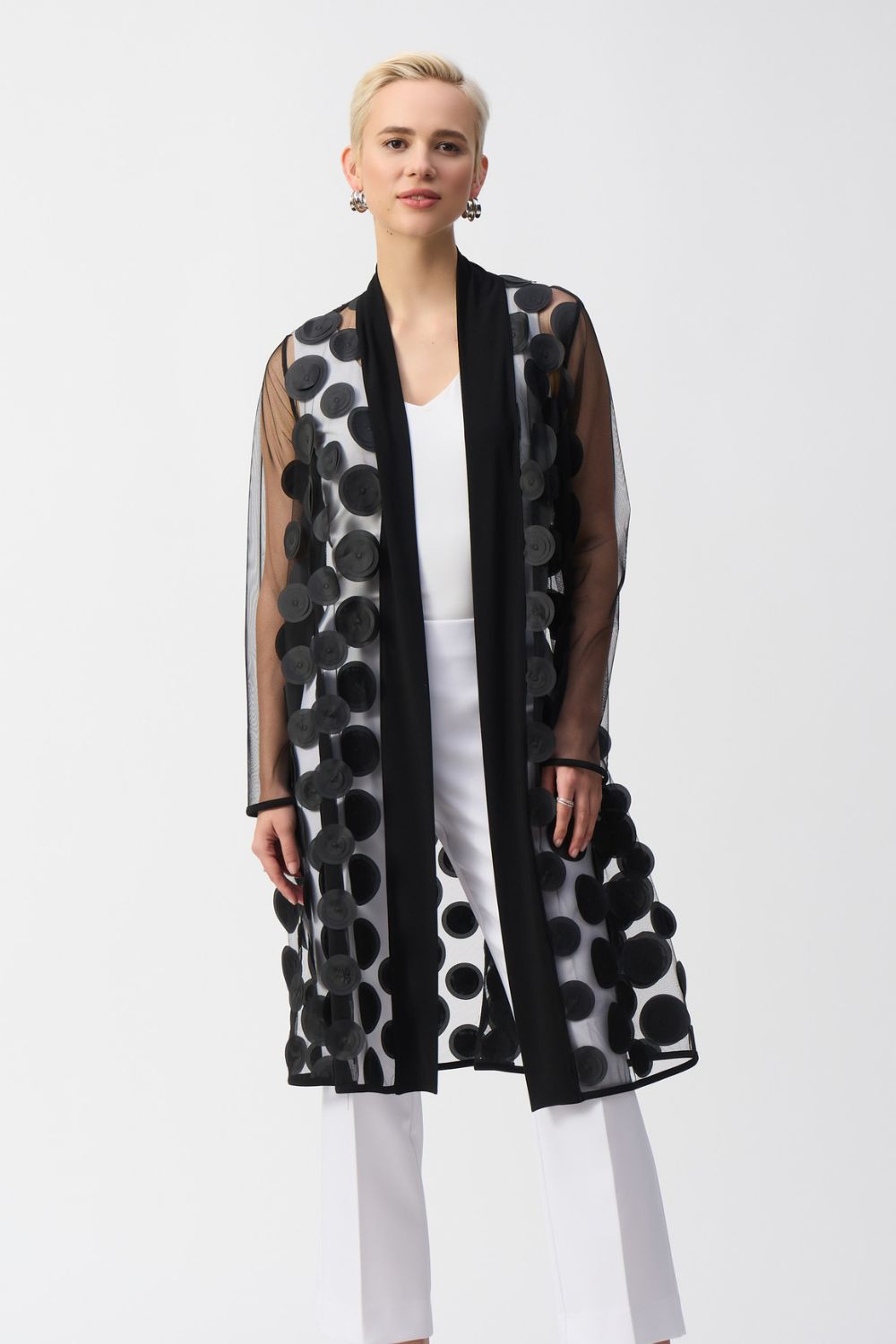 Joseph Ribkoff 3D Dot and Mesh Cover-Up | Black_Shop 12