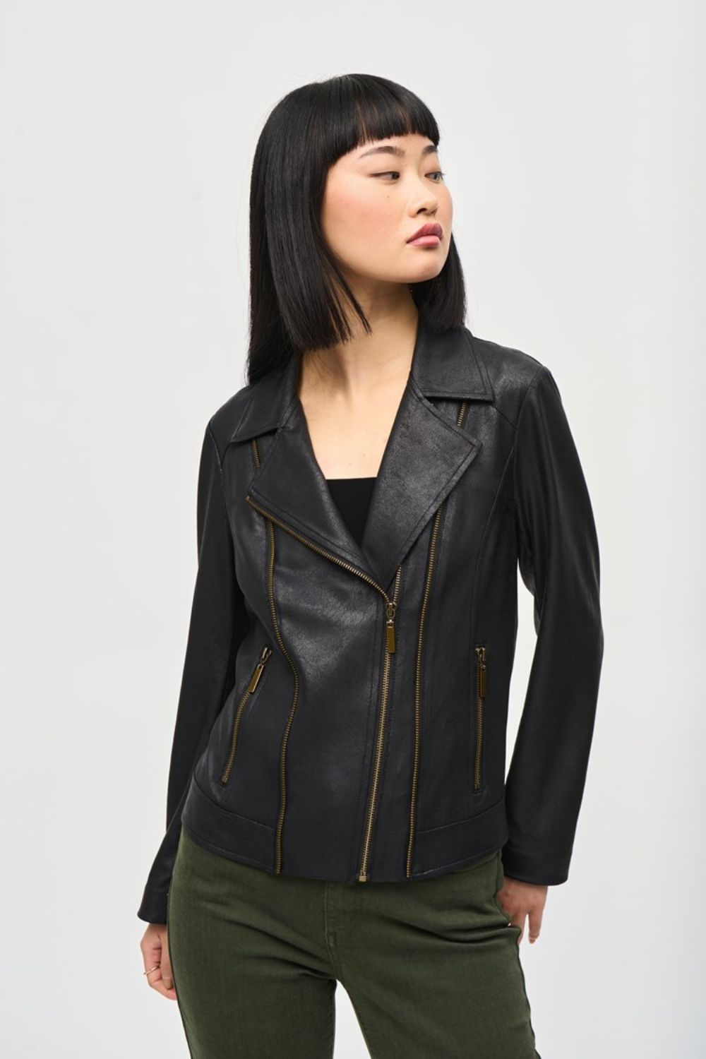 Joseph Ribkoff Foiled Knit Jacket | Black_Shop 12