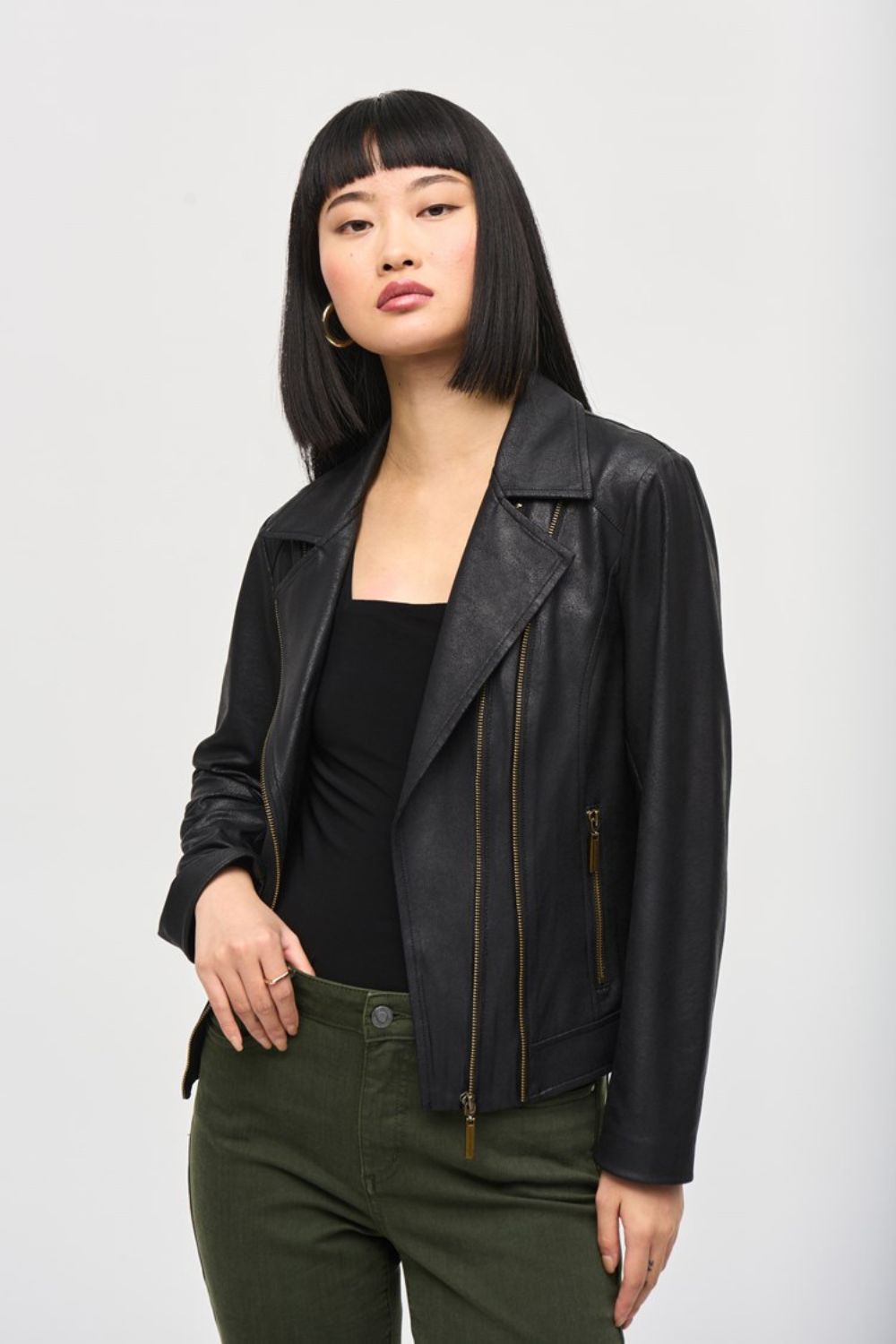 Joseph Ribkoff Foiled Knit Jacket | Black_Shop 12