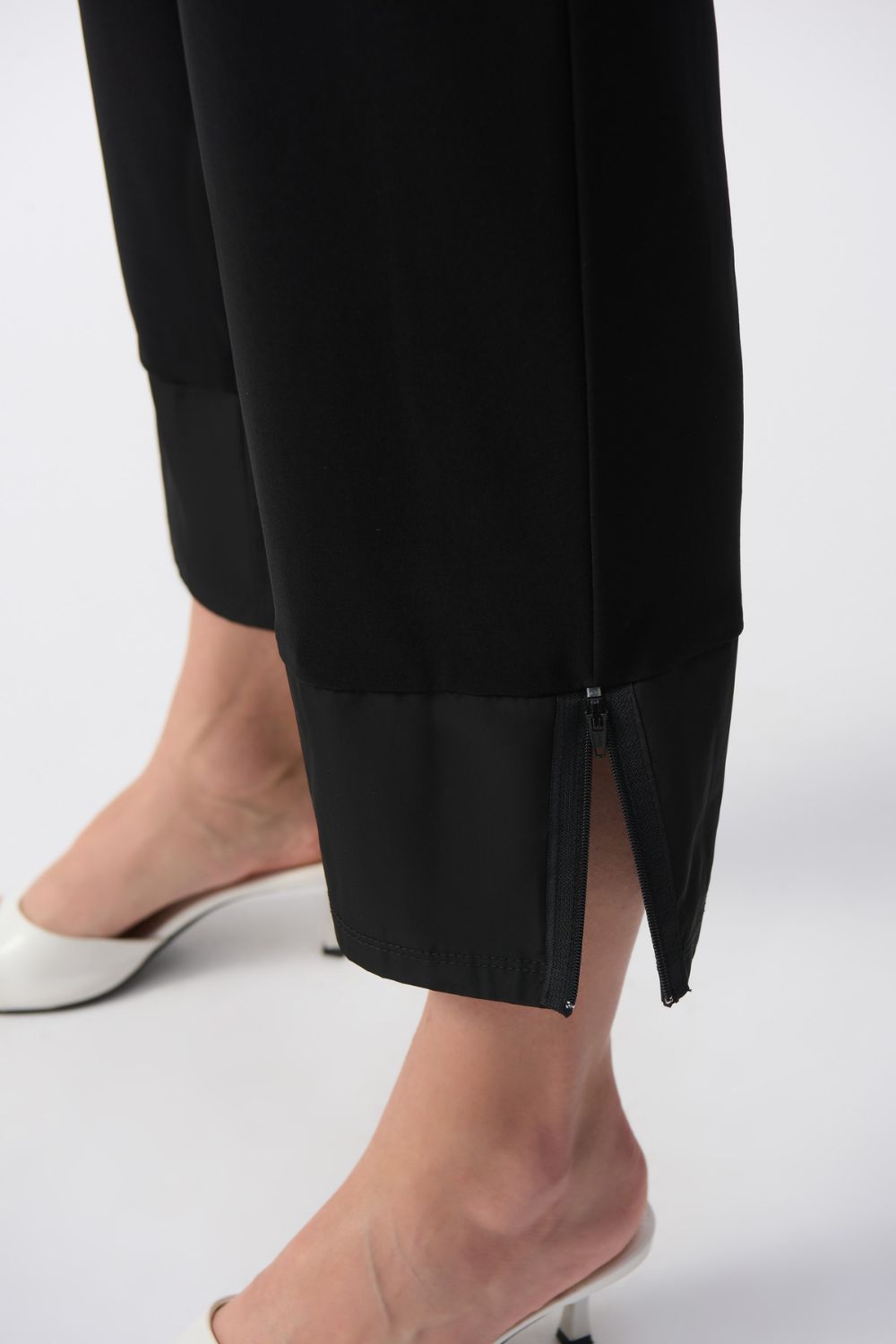 Silky Knit And Memory Straight Pants | Black