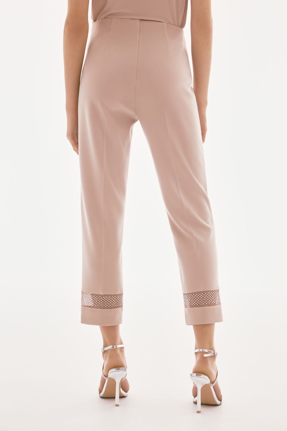 Signature Silky / Rhinestone Mesh Pants | Sand