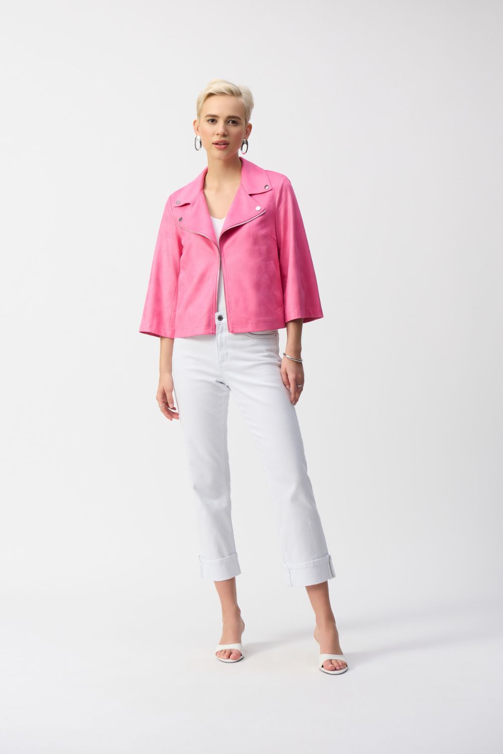 Foiled Faux Suede Swing Jacket | Bubblegum