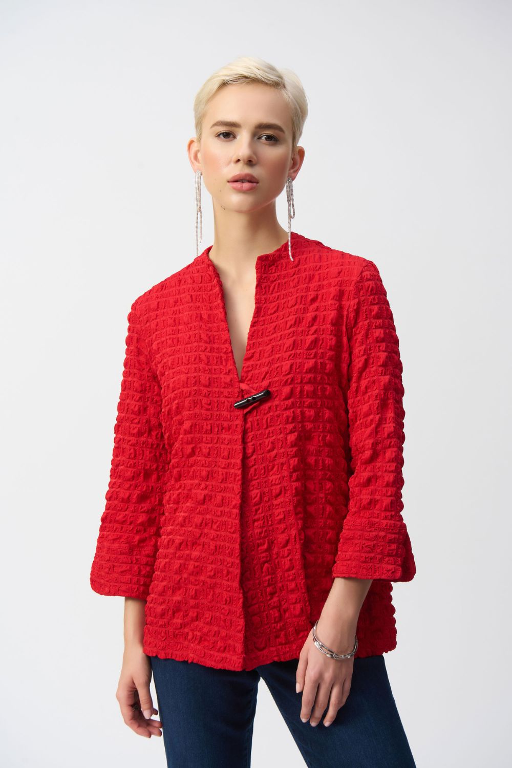 Bubble Jacquard Jacket | Red