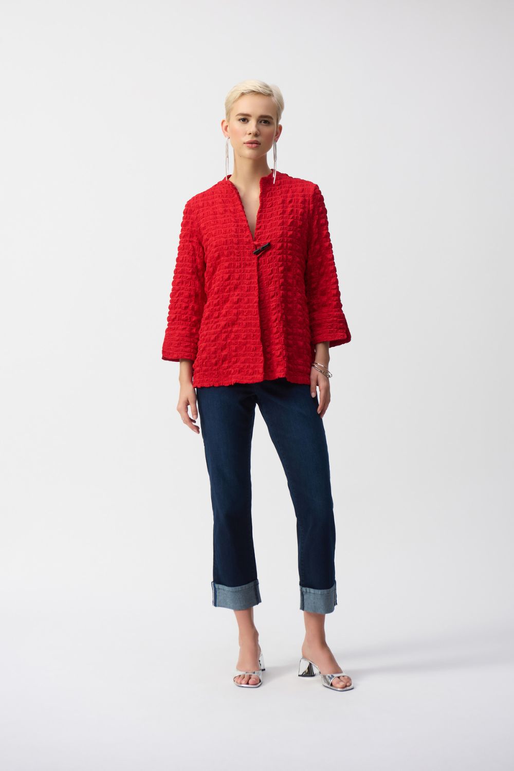 Bubble Jacquard Jacket | Red