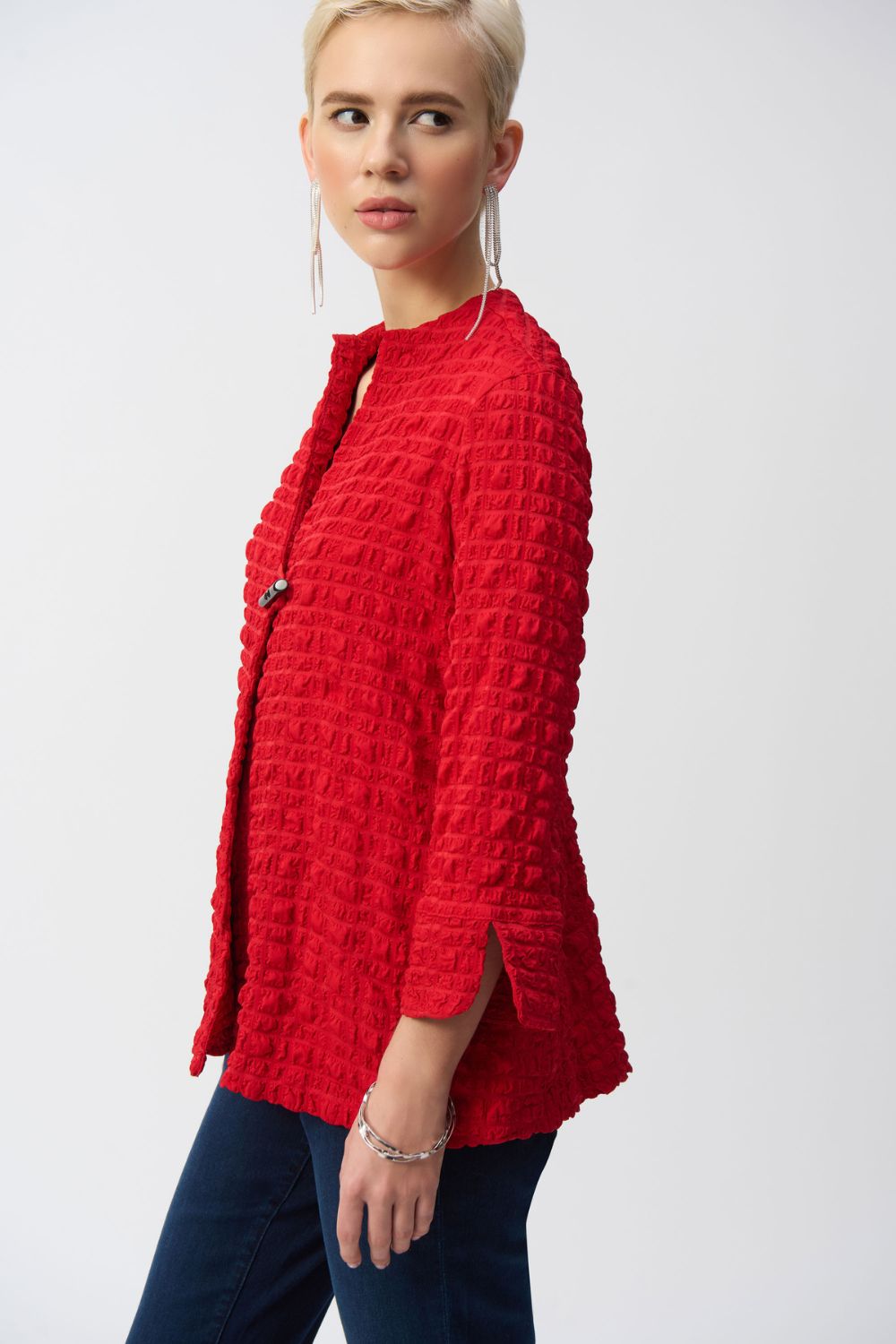 Bubble Jacquard Jacket | Red