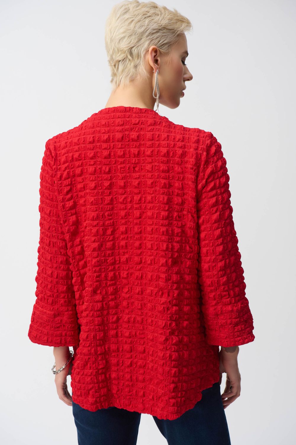 Bubble Jacquard Jacket | Red