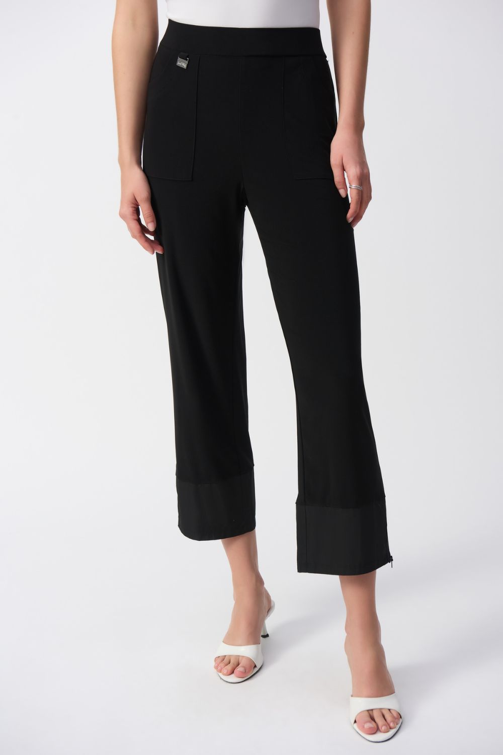 Silky Knit And Memory Straight Pants | Black