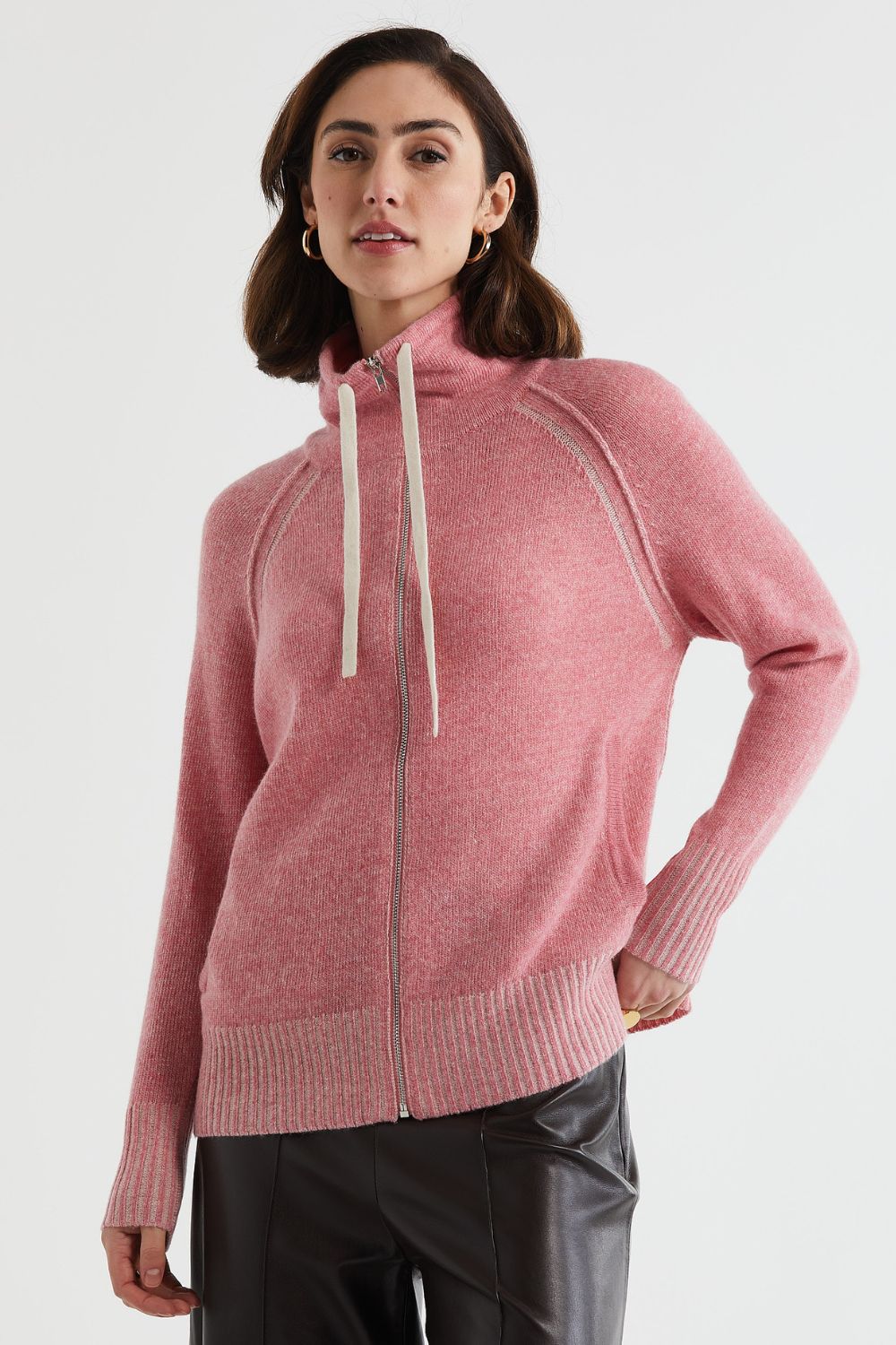 Two Tone Zip Up | Blush