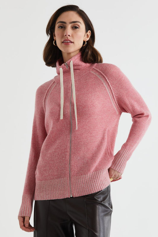 Two Tone Zip Up | Blush