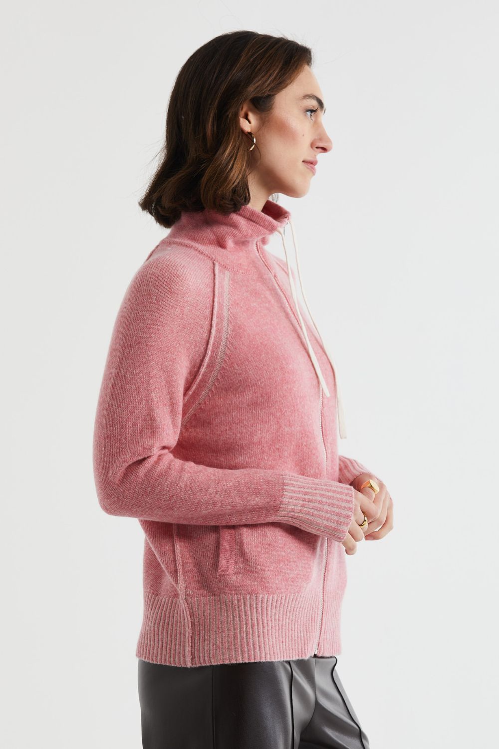 Two Tone Zip Up | Blush