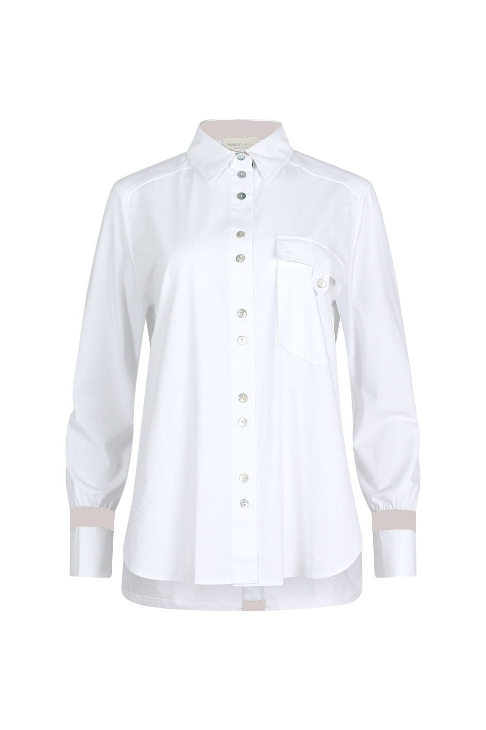 Mixed Media Shirt | White