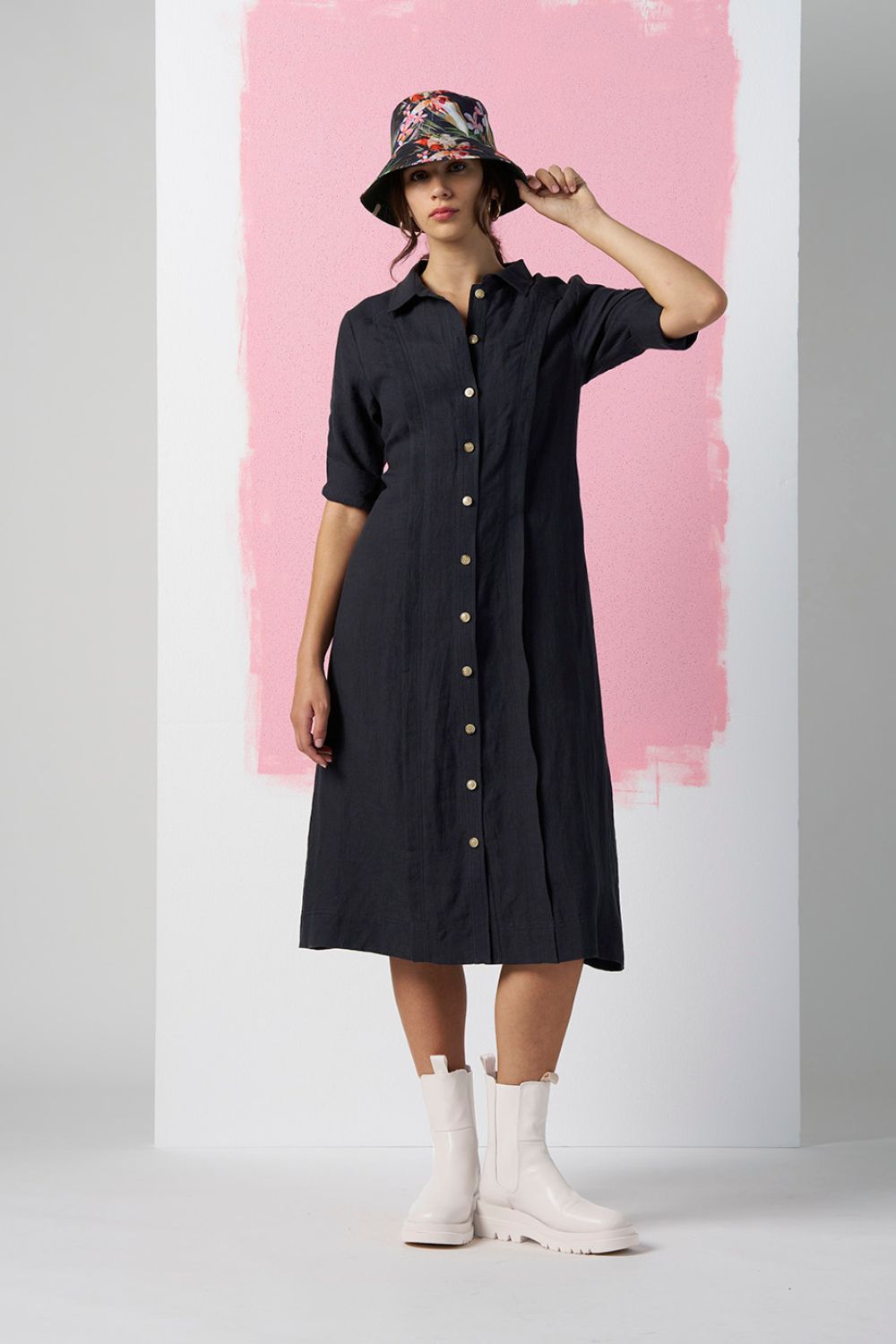 Madly Sweetly Echo Shirt Dress | Midnight_Shop 12