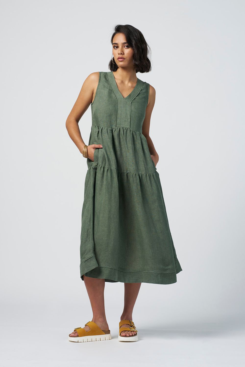 Madly Sweetly Sunshine Midi Dress | Khaki_Shop 12