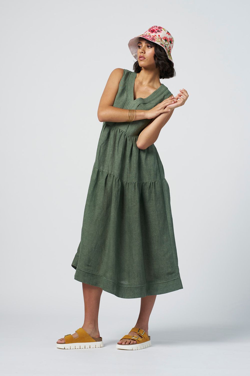 Madly Sweetly Sunshine Midi Dress | Khaki_Shop 12