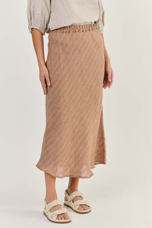 Naturals Linen Skirt | Brick