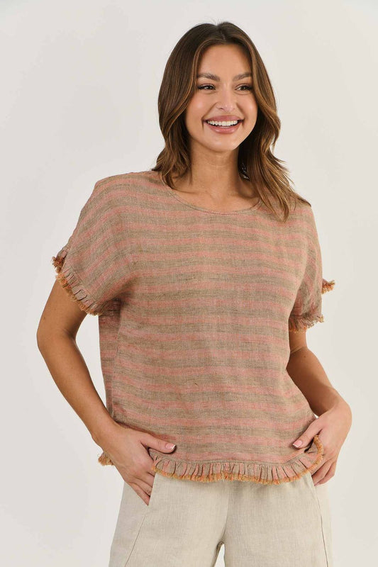 Naturals Linen Top | Brick