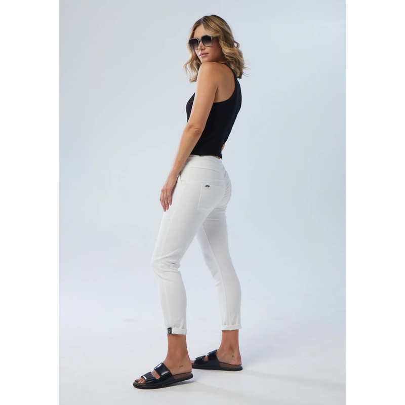 Hope Roll Cuff Jogger | White-New London Jeans-Shop 12 Bendigo