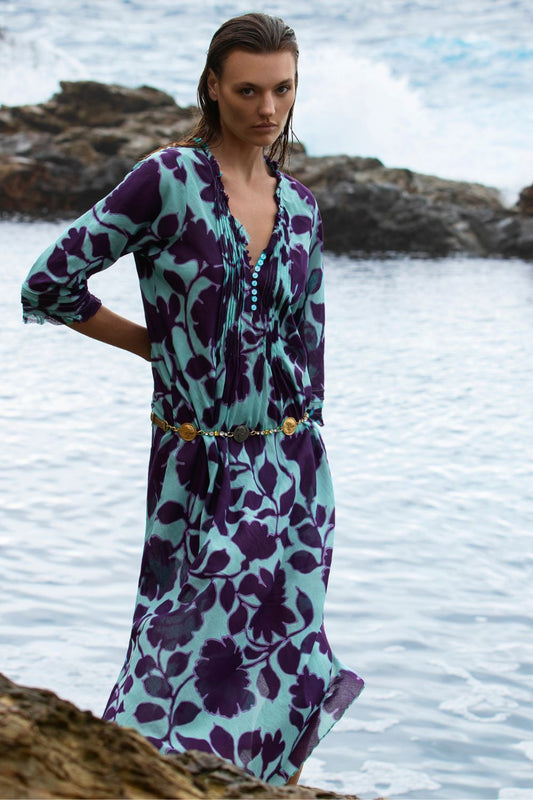 Oneseason Long Poppy Dress | Porto Vecchio Turquoise_Shop 12