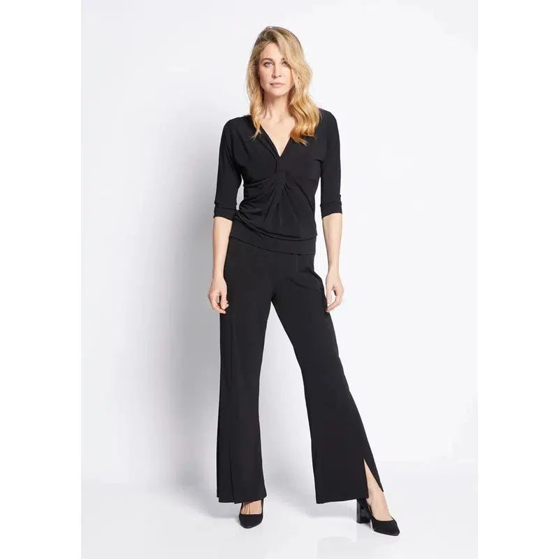 Slick Split Hem Palatzo Pant | Black-Philosophy Australia-Shop 12 Bendigo