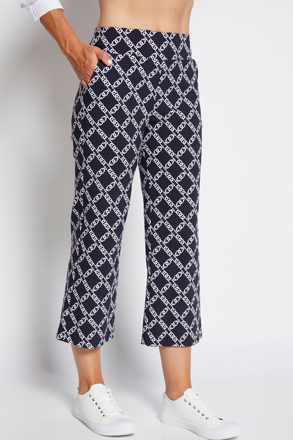 Philosophy Ticket Chain Print Pant | Navy/White_Shop 12