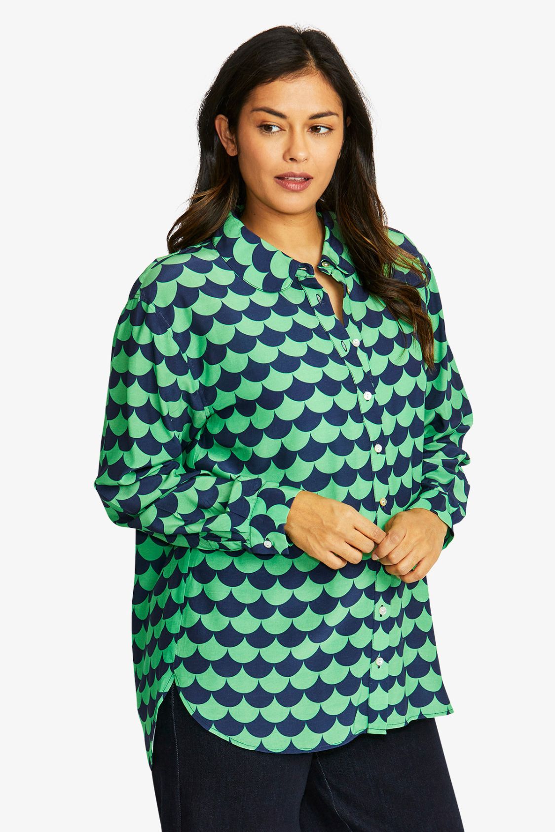 Lantern Shirt | Shamrock/Navy