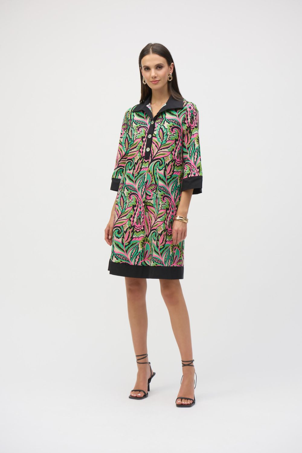 Poplin Paisley Print A-Line Dress | Multi