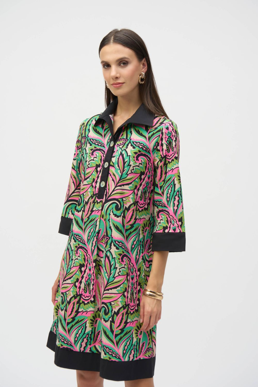 Poplin Paisley Print A-Line Dress | Multi