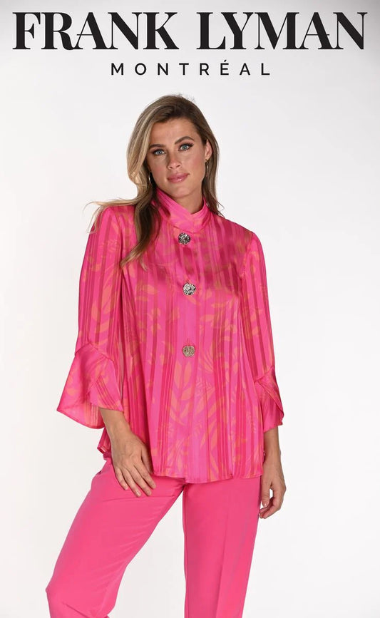 Ruffled Leaf Cherise Shirt