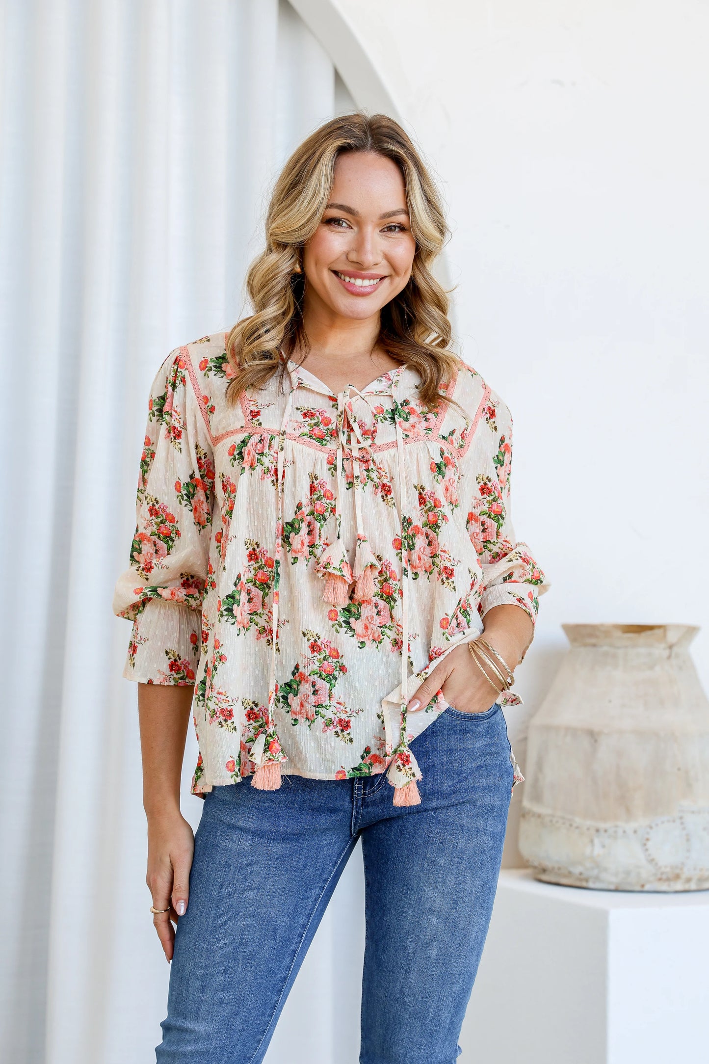 Garden Party Top | Latte