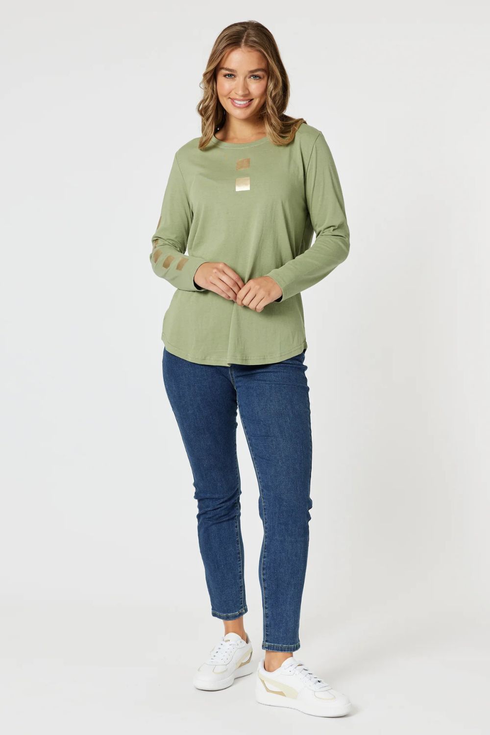 Be Square Long Sleeve Top | Khaki