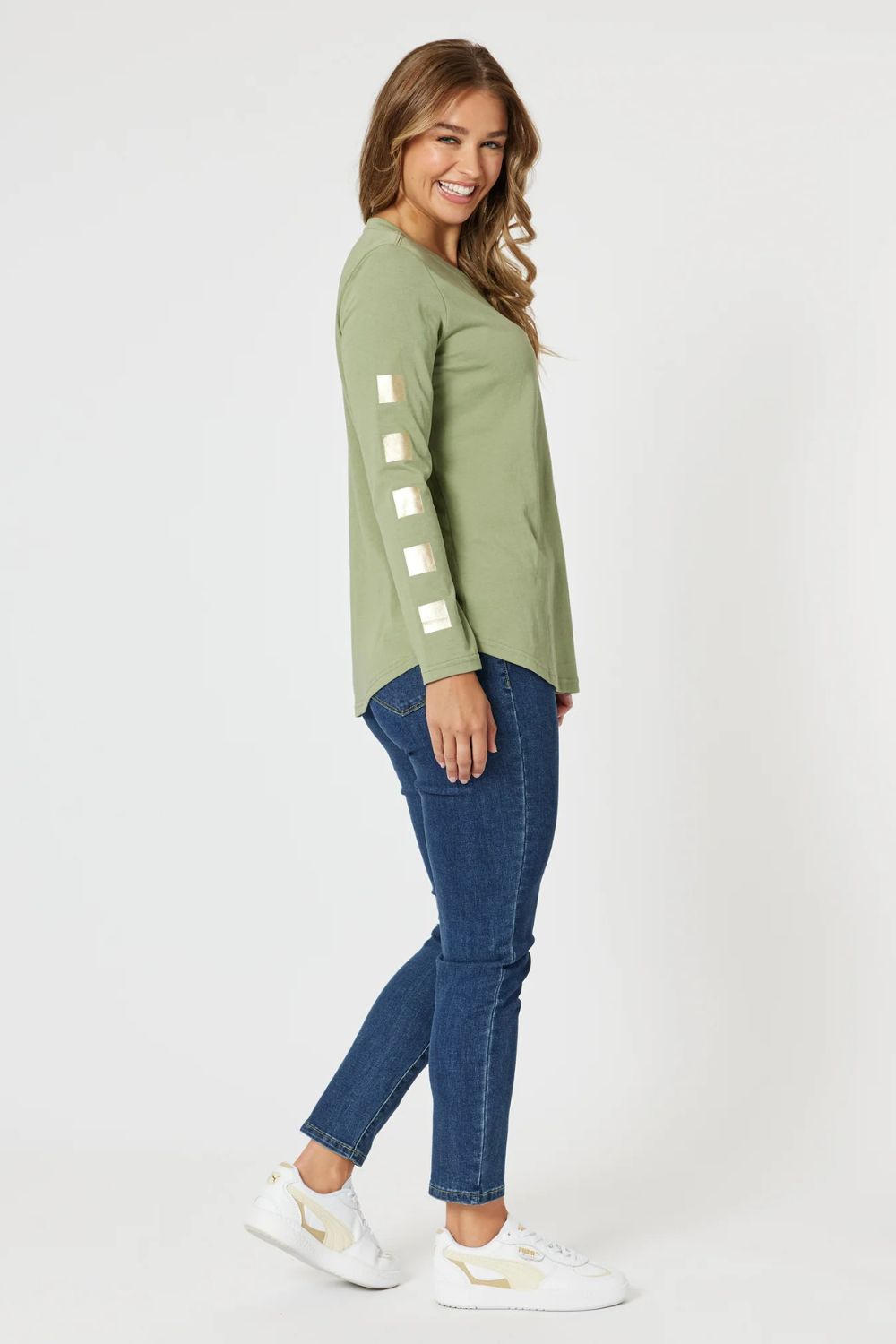 Be Square Long Sleeve Top | Khaki