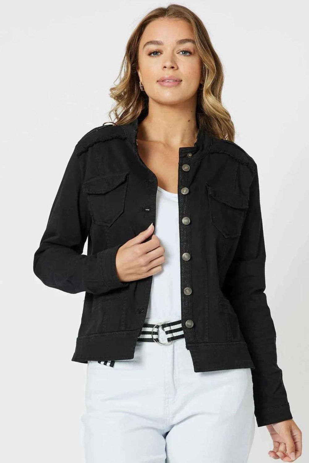 Threadz Military Ponte Jacket | Black_Shop 12