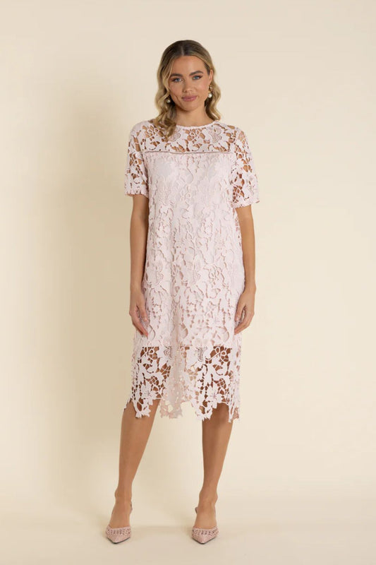 Guipure Lace Dress | Ice Pink