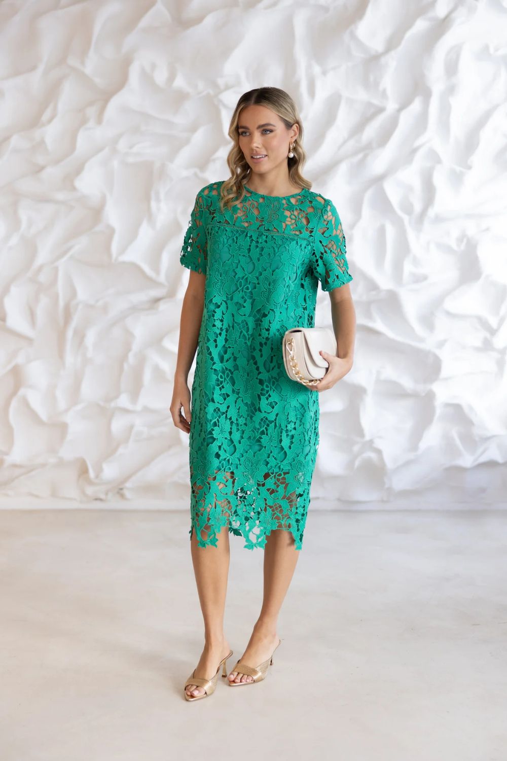 Guipure Lace Dress | Emerald