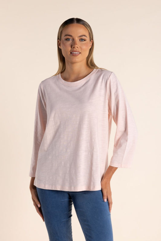 Two T's Long Sleeve Crew T-Shirt | Pink Rose_Shop 12