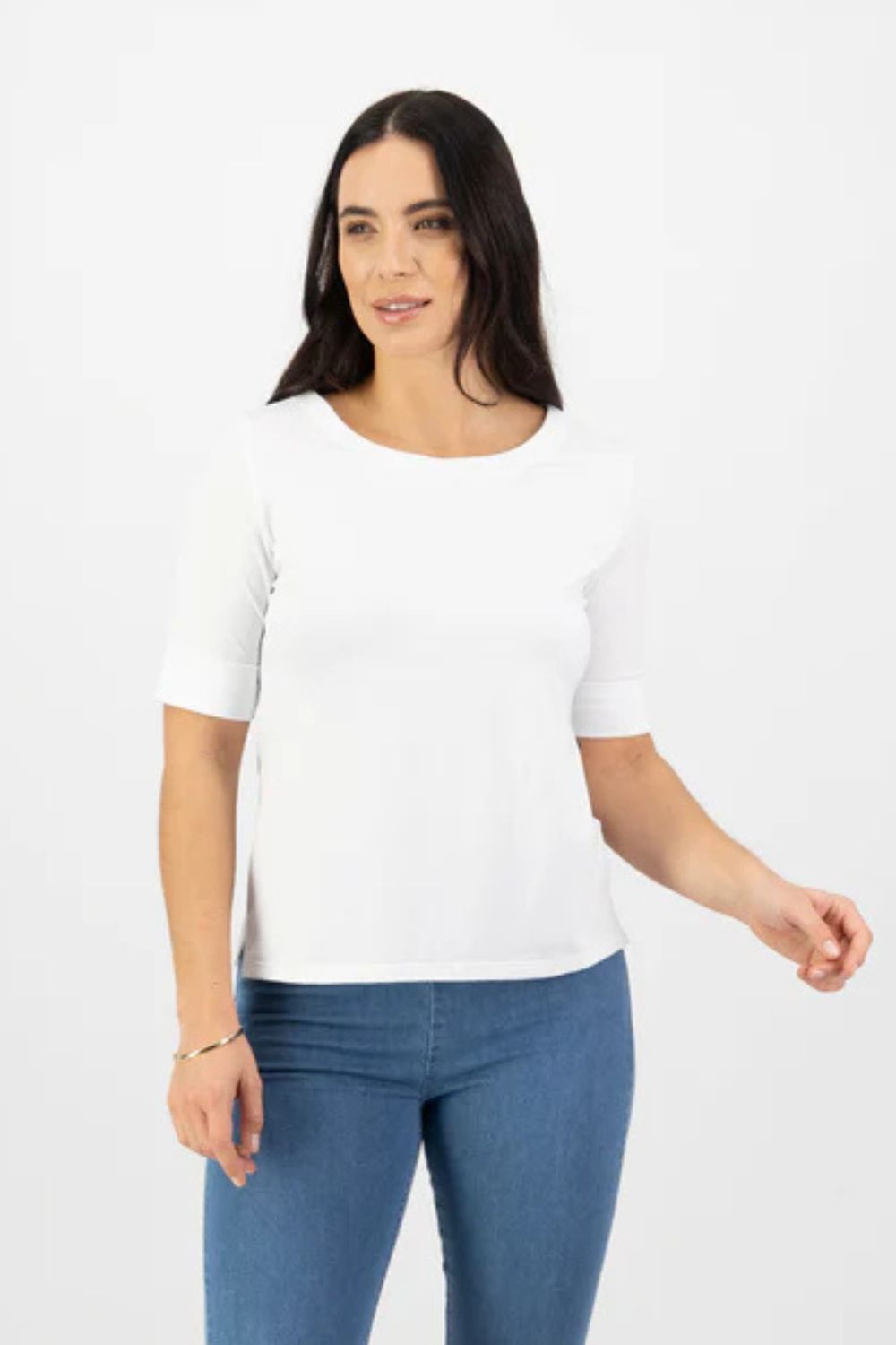 Cuffed Sleeve Top | White_Shop 12