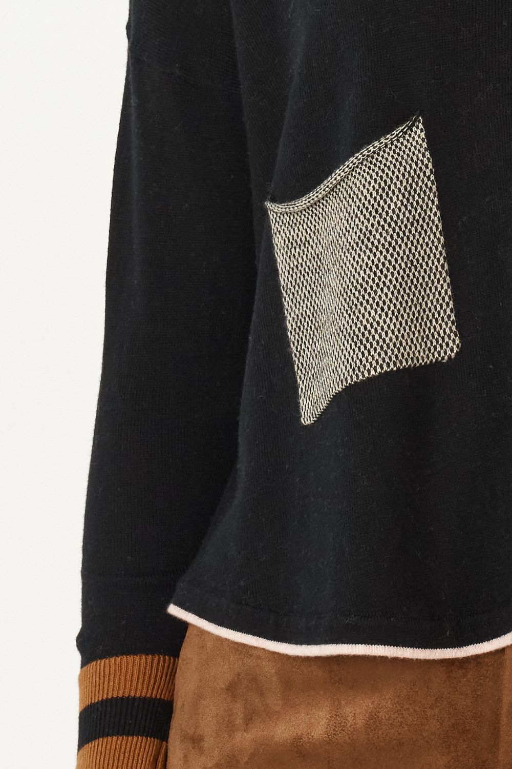 Birdseye Trim Jumper | Black