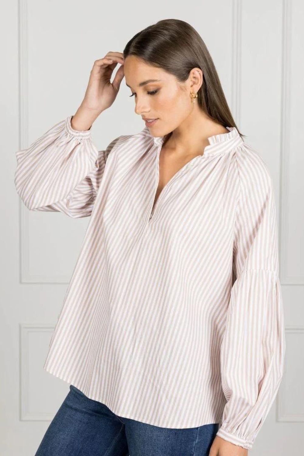 Zjoosh Kell Stripe Shirt | Beige_Shop 12